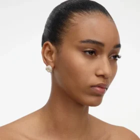Small Gold Crystal Knot Earring
