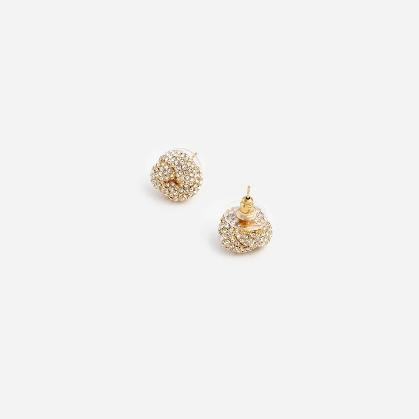 Small Gold Crystal Knot Earring Small Gold Crystal Knot Earring