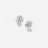 Small Silver Flower Crystal Earrings Small Silver Flower Crystal Earrings