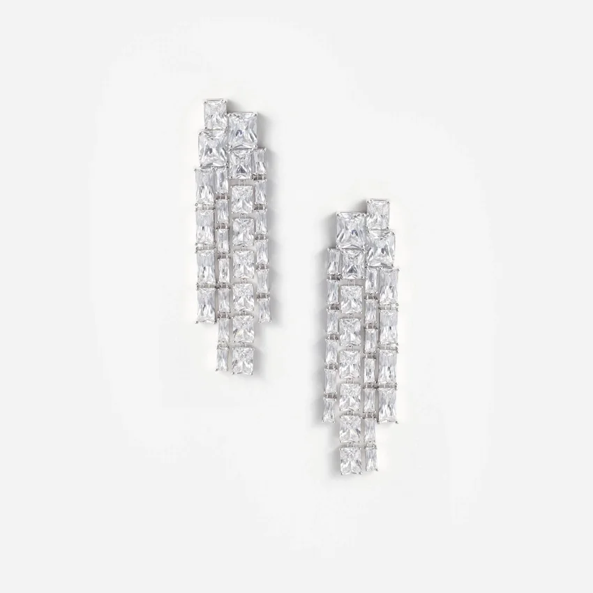 Square Crystal Dangle Earrings Square Crystal Dangle Earrings