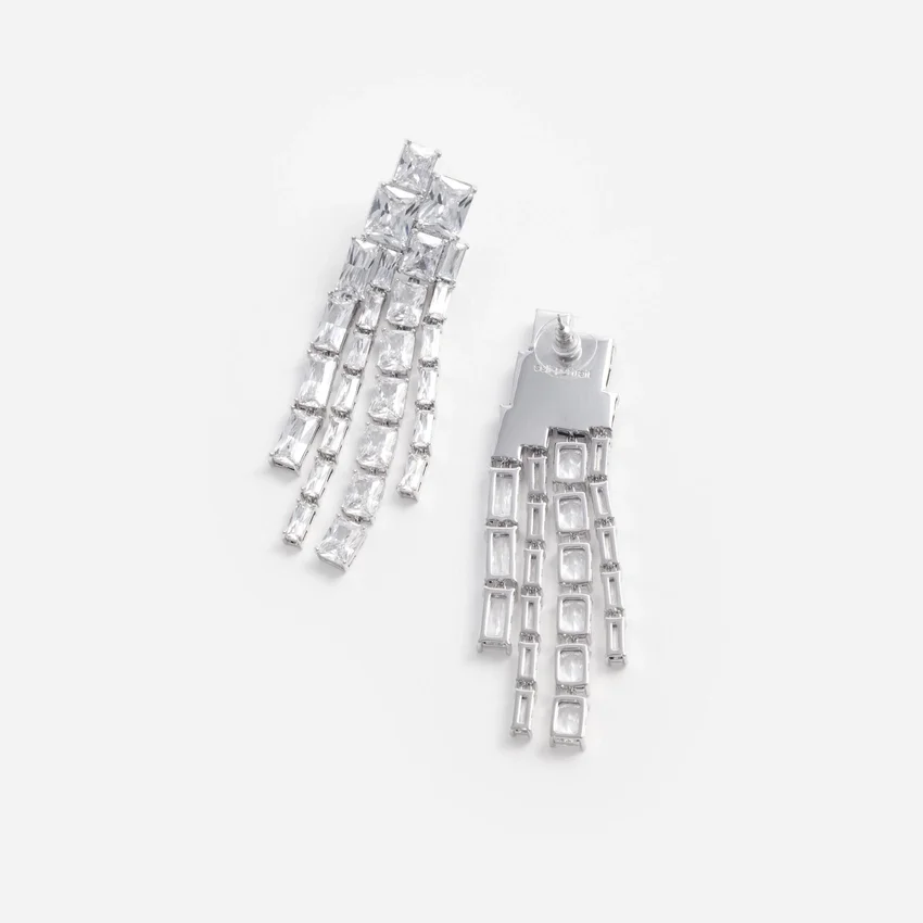 Square Crystal Dangle Earrings Square Crystal Dangle Earrings
