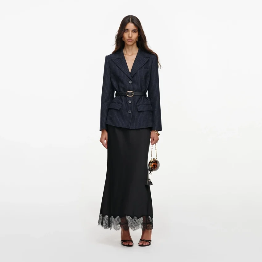 Tailored Blazer Satin Midi Dress Tailored Blazer Satin Midi Dress