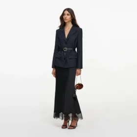 Tailored Blazer Satin Midi Dress