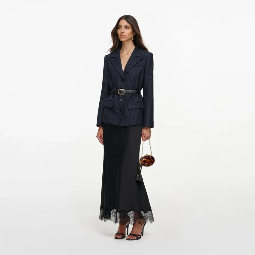 Tailored Blazer Satin Midi Dress Tailored Blazer Satin Midi Dress