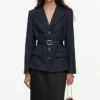 Tailored Blazer Satin Midi Dress Tailored Blazer Satin Midi Dress