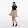 Tan Cotton Mini Skirt Tan Cotton Mini Skirt