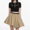 Tan Cotton Mini Skirt Tan Cotton Mini Skirt