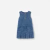 Textured Denim Heart Trim Dress Textured Denim Heart Trim Dress