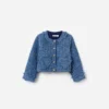 Textured Denim Heart Trim Jacket Textured Denim Heart Trim Jacket