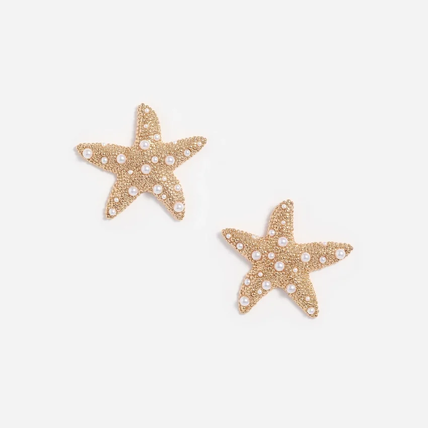 Textured Gold Sea Star Earrings Textured Gold Sea Star Earrings