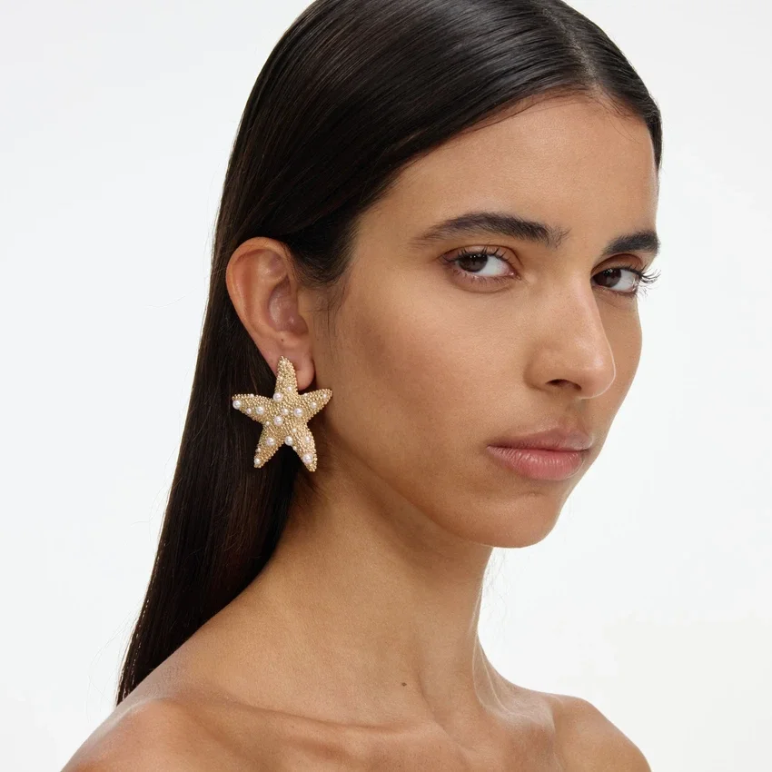 Textured Gold Sea Star Earrings Textured Gold Sea Star Earrings