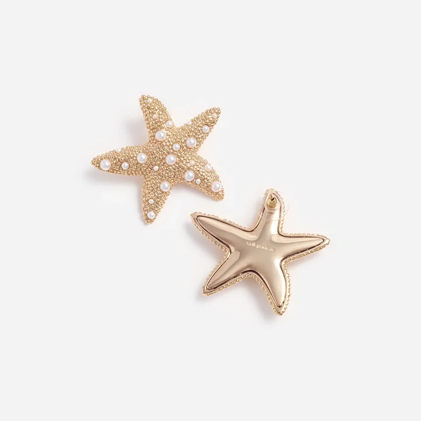 Textured Gold Sea Star Earrings Textured Gold Sea Star Earrings