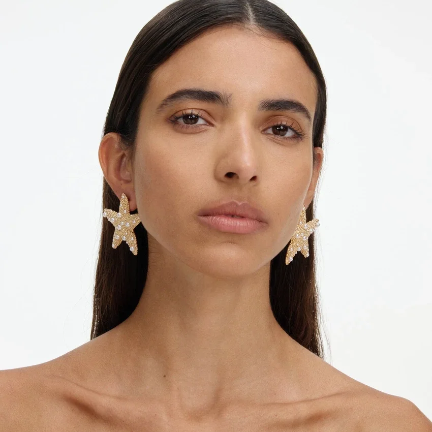 Textured Gold Sea Star Earrings Textured Gold Sea Star Earrings
