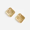 Textured Gold Square Earrings