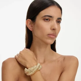 Textured Gold Twisted Cuff