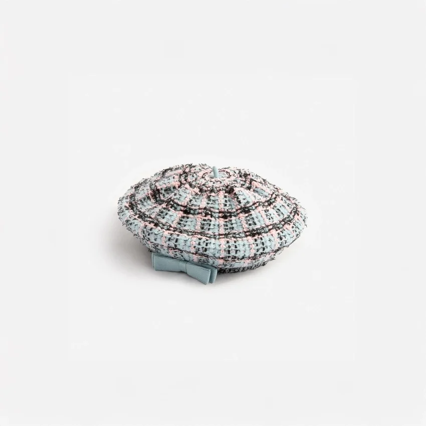 Textured Stripe Knit Beret Textured Stripe Knit Beret