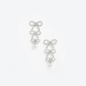 Tiered Crystal Bow Earrings