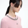 Tiered Crystal Bow Earrings