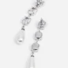 Tiered Crystal Pearl Droplet Earrings Tiered Crystal Pearl Droplet Earrings