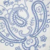White And Blue Embroidered Linen Top White And Blue Embroidered Linen Top
