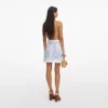 White And Blue Embroidered Mini Skirt White And Blue Embroidered Mini Skirt