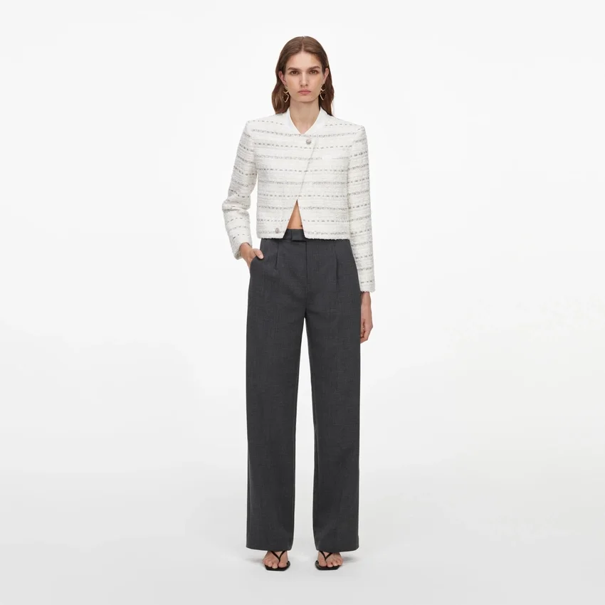 White Boucle Boxy Jacket White Boucle Boxy Jacket