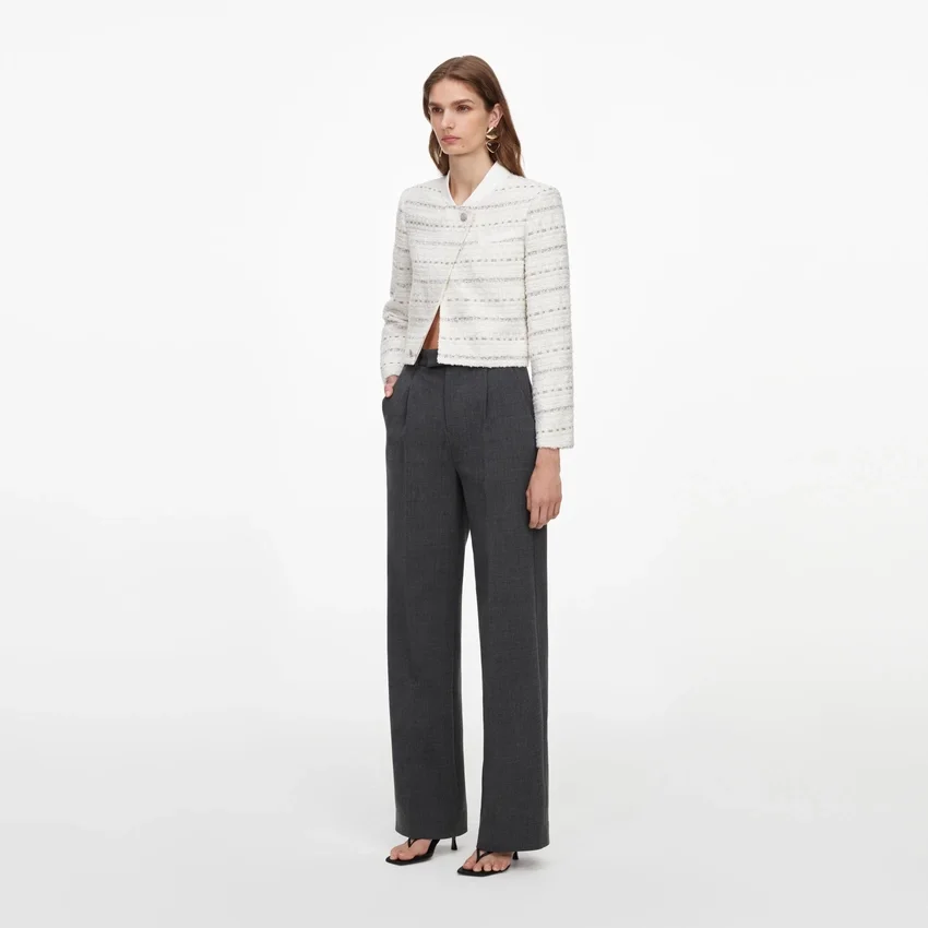 White Boucle Boxy Jacket White Boucle Boxy Jacket