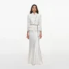 White Boucle Satin Maxi Dress White Boucle Satin Maxi Dress