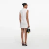 White Boucle Sleeveless Mini Dress White Boucle Sleeveless Mini Dress