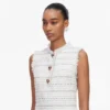 White Boucle Sleeveless Mini Dress White Boucle Sleeveless Mini Dress