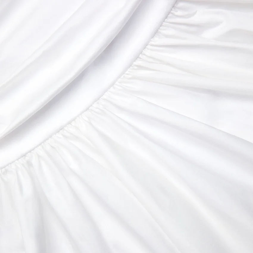 White Cotton Asymmetric Midi Skirt White Cotton Asymmetric Midi Skirt