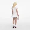 White Cotton Asymmetric Mini Dress White Cotton Asymmetric Mini Dress