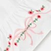 White Cotton Bow Embroidered Dress White Cotton Bow Embroidered Dress