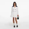 White Cotton Double Breasted Mini Dress White Cotton Double Breasted Mini Dress