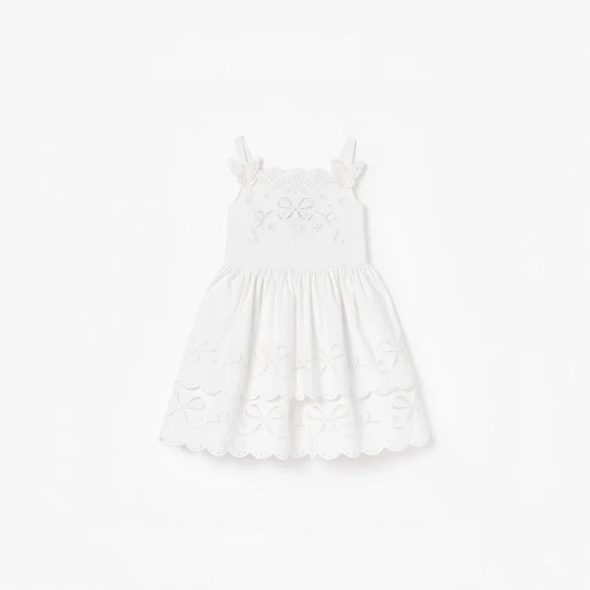 White Cotton Embroidered Dress White Cotton Embroidered Dress
