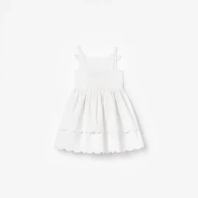 White Cotton Embroidered Dress