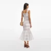 White Cotton Embroidered Midi Dress White Cotton Embroidered Midi Dress