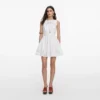 White Cotton Embroidered Mini Dress White Cotton Embroidered Mini Dress