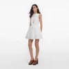 White Cotton Embroidered Mini Dress White Cotton Embroidered Mini Dress