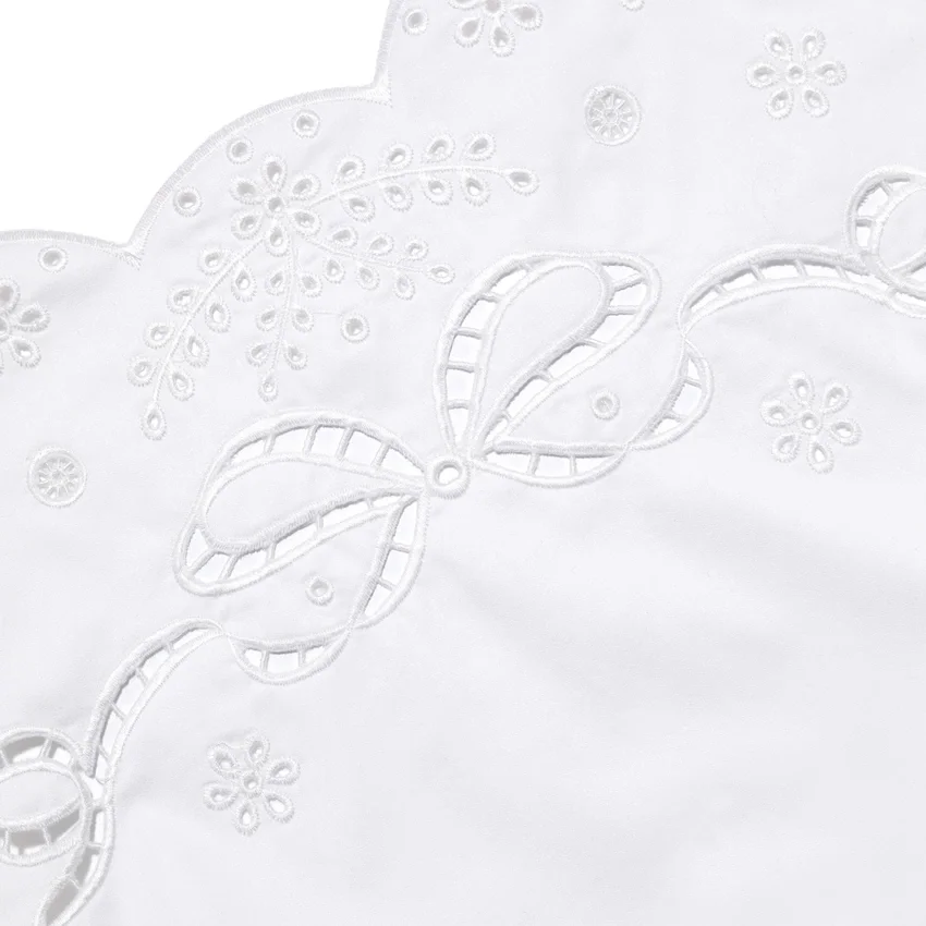 White Cotton Embroidered Mini Dress White Cotton Embroidered Mini Dress