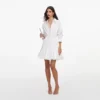 White Cotton Gathered Mini Dress White Cotton Gathered Mini Dress