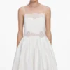 White Cotton Lace Trim Midi Dress White Cotton Lace Trim Midi Dress
