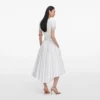 White Cotton Poplin Midi Skirt White Cotton Poplin Midi Skirt