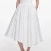 White Cotton Poplin Midi Skirt White Cotton Poplin Midi Skirt