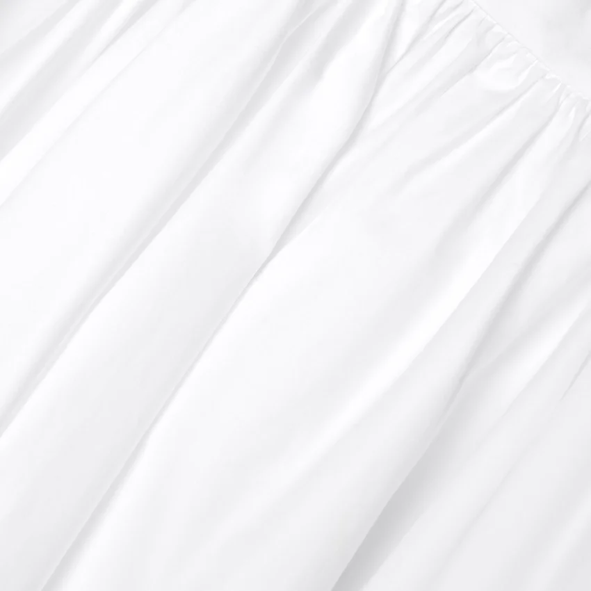 White Cotton Poplin Midi Skirt White Cotton Poplin Midi Skirt