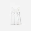 White Crepe Sequin Flower Dress White Crepe Sequin Flower Dress