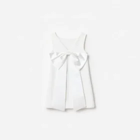 White Crepe Sequin Flower Dress