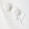 White Crepe Sequin Flower Dress White Crepe Sequin Flower Dress