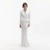 White Crepe Tailored Maxi Dress White Crepe Tailored Maxi Dress