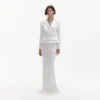 White Crepe Tailored Maxi Dress White Crepe Tailored Maxi Dress